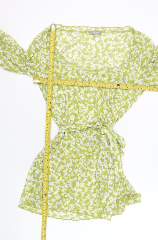 Womens UK Size 10 Marks and Spencer Green Wrap Blouse