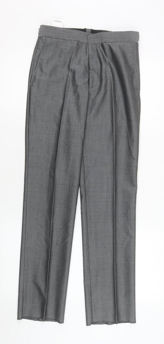 Boys UK Size 28 in Torre Regular Fit Dress Pants Grey Trousers