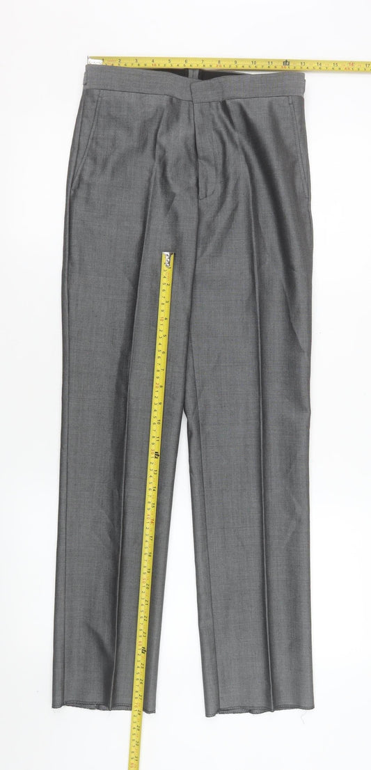 Boys UK Size 28 in Torre Regular Fit Dress Pants Grey Trousers