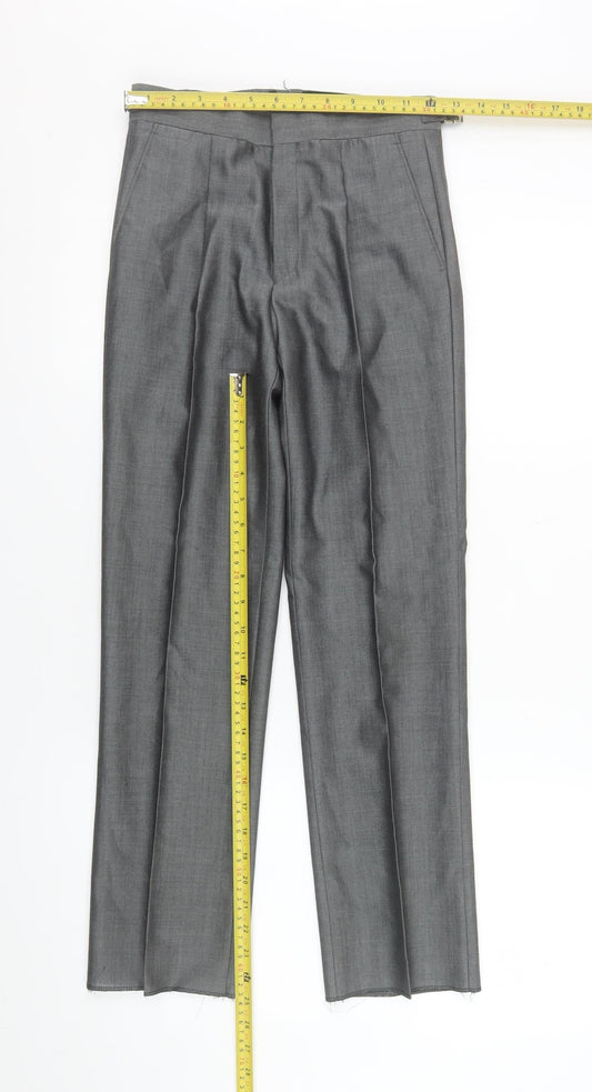Mens UK Size 26R Torre Cerimonia Regular Fit Dress Pants Grey Trousers