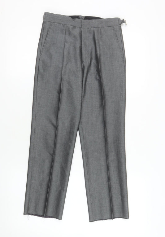 Boys UK Size 14 Years Torre Regular Fit Dress Pants Grey Trousers