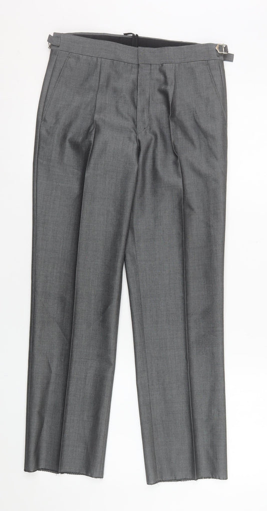 Boys UK Size 28 in Torre Regular Fit Dress Pants Grey Trousers
