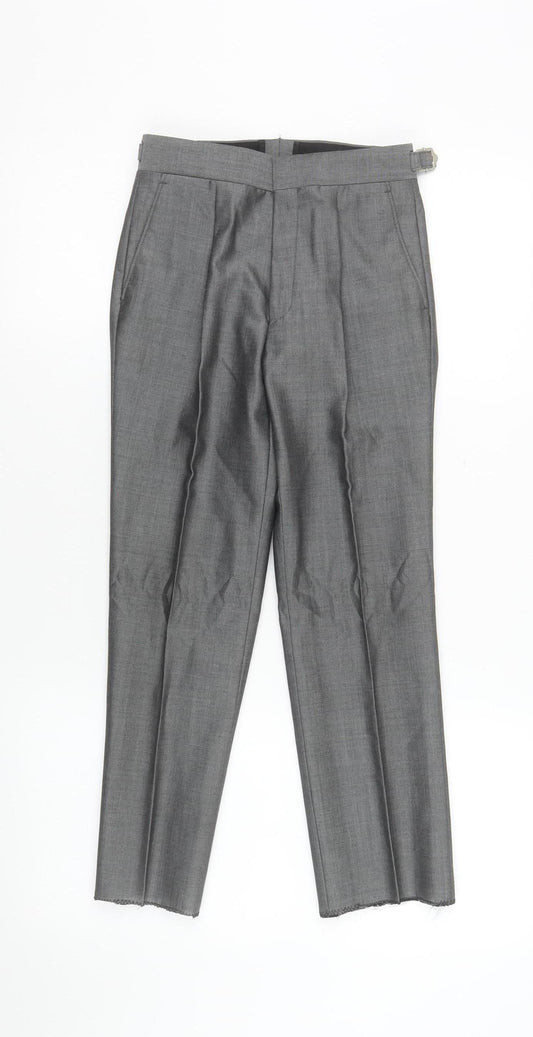 Boys UK Size 24 in Torre Regular Fit Dress Pants Grey Trousers