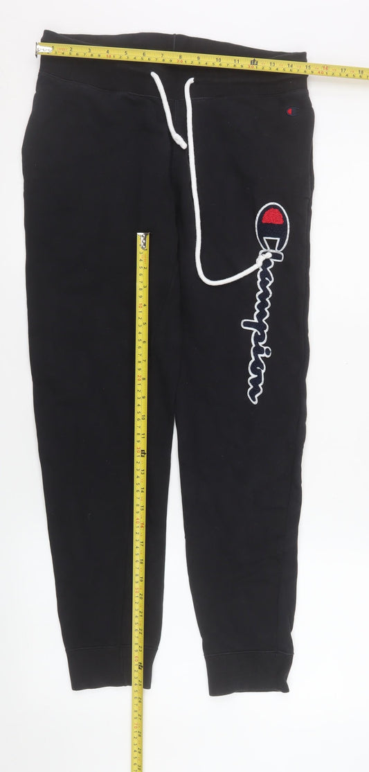 Mens UK Size S Champion Regular Fit Jogger Black Trousers