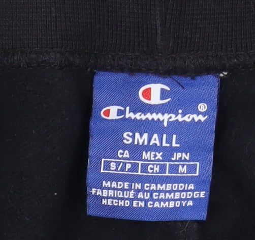 Mens UK Size S Champion Regular Fit Jogger Black Trousers