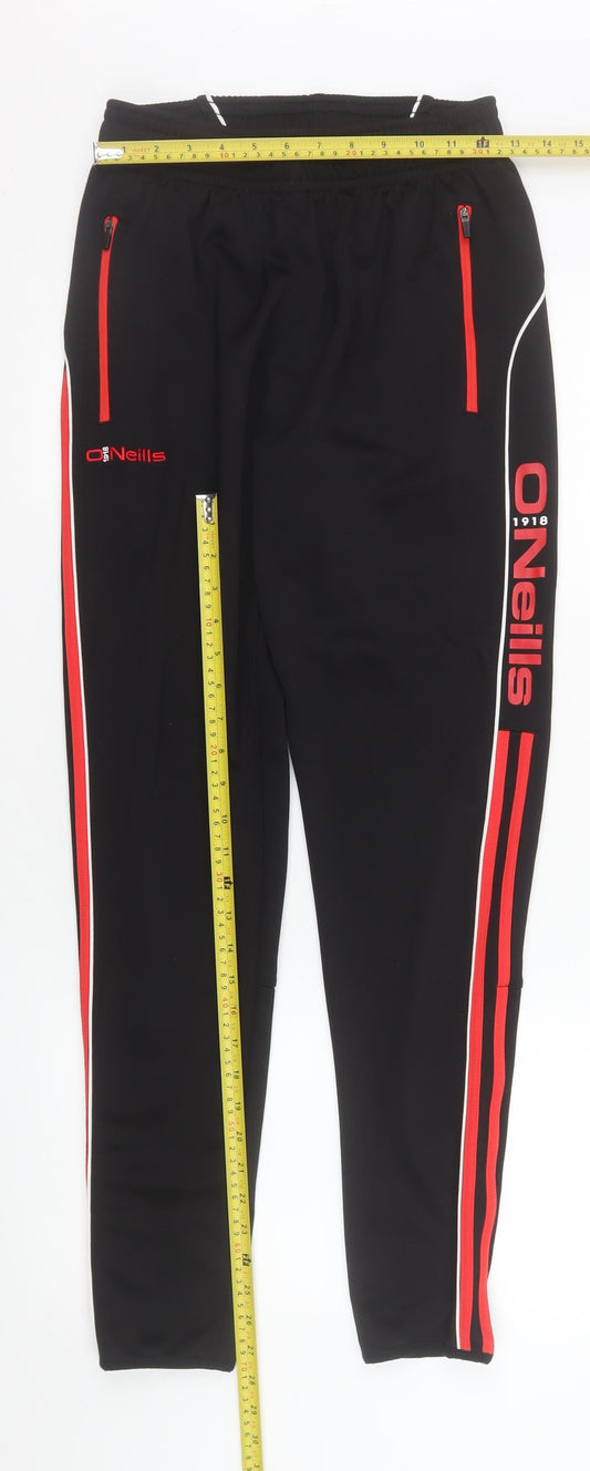 Mens UK Size S O'Neills Slim Fit Track Pants Black Trousers