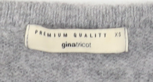 Womens UK Size XS Gina Tricot Grey Cardigan Jumper