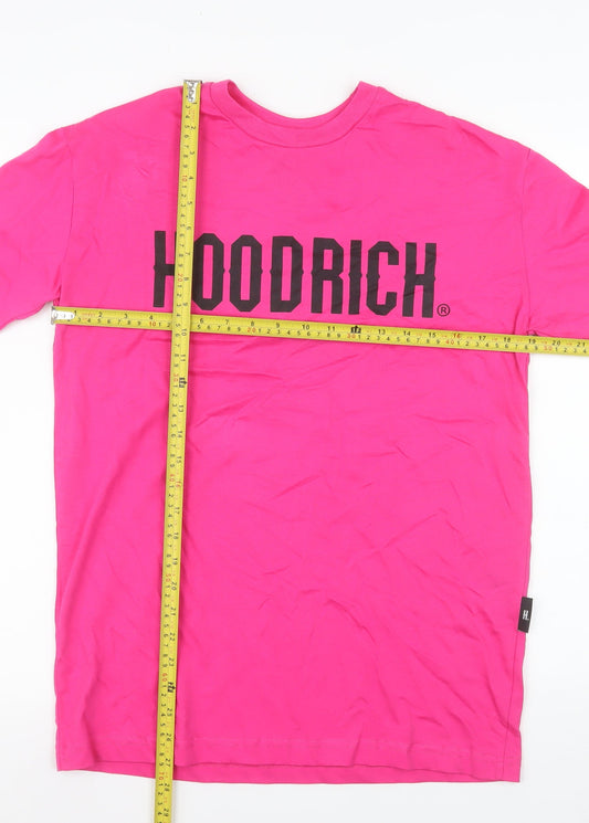 Hoodrich Men's Pink XS Graphic Cotton Crew Neck T-Shirt