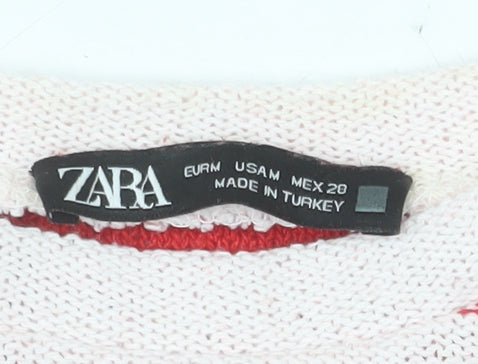 Womens UK Size M Zara Red Pullover Jumper