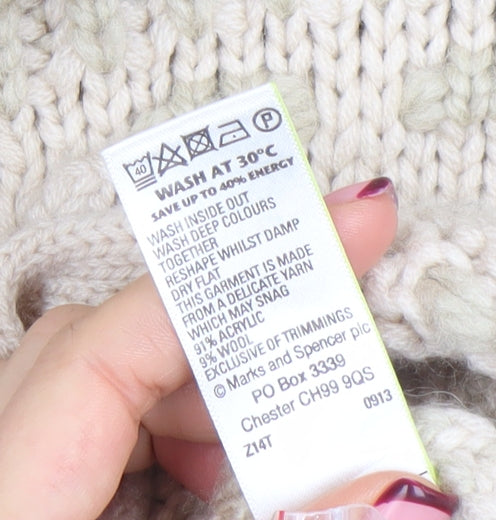 Womens UK Size 18 Marks and Spencer Beige Cardigan Jumper