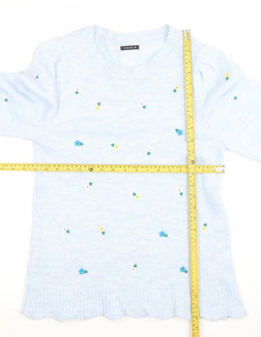 Womens UK Size 10 Roman Blue Pullover Jumper