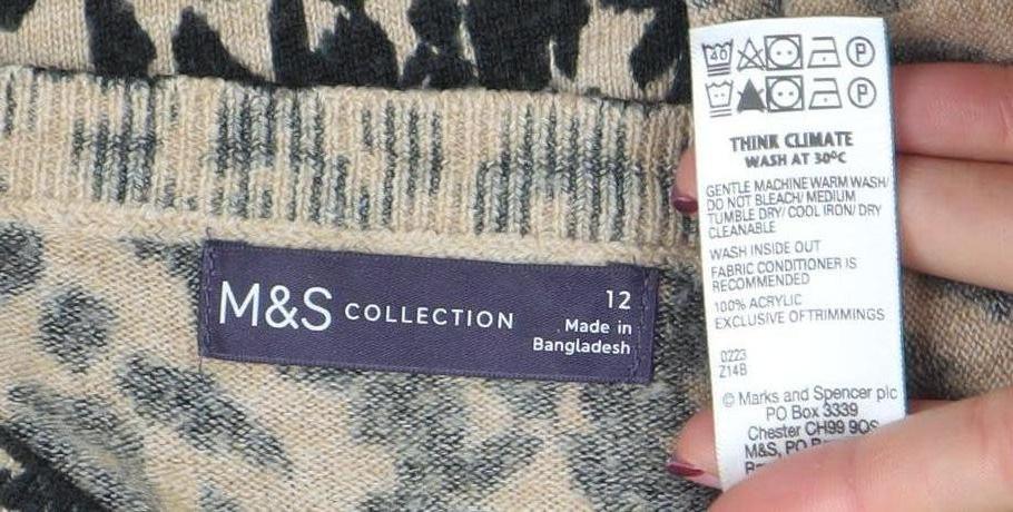 Unisex Adults UK Size L Marks and Spencer Beige Pullover Jumper