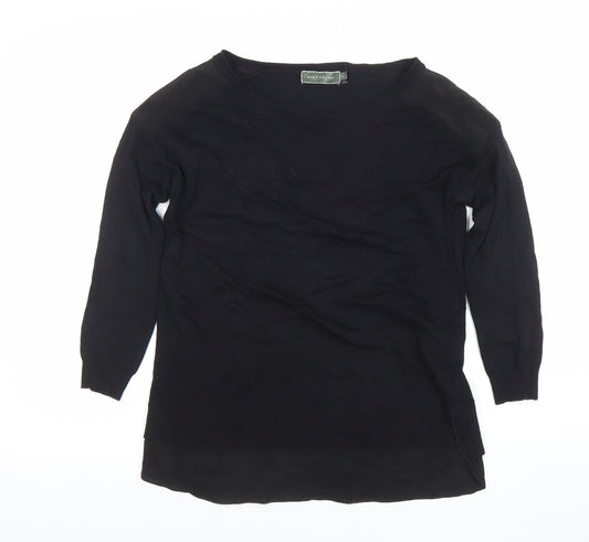 Womens UK Size 8 Mint Velvet Black Tunic Blouse