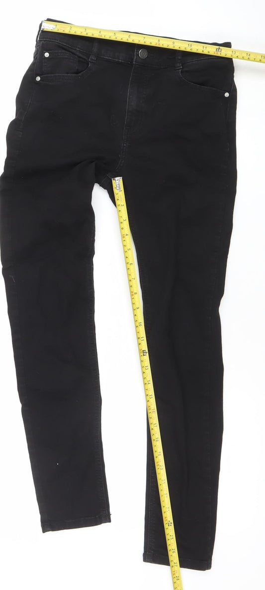 Womens UK Size 12 Pull&Bear Slim Fit Skinny Black Jeans
