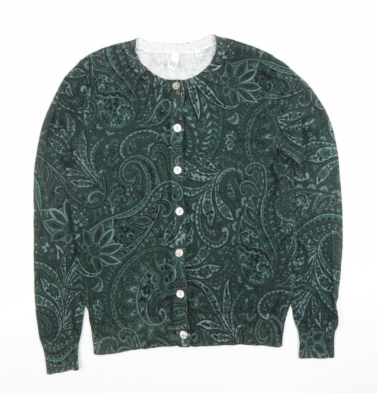 Womens UK Size M AND/OR Green Cardigan Jumper
