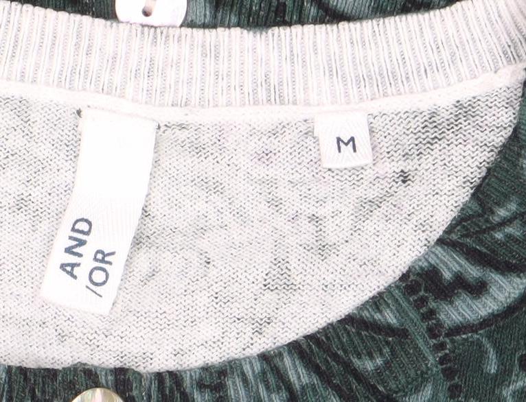Womens UK Size M AND/OR Green Cardigan Jumper