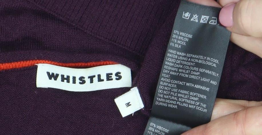 Womens UK Size M Whistles Purple Pullover Jumper