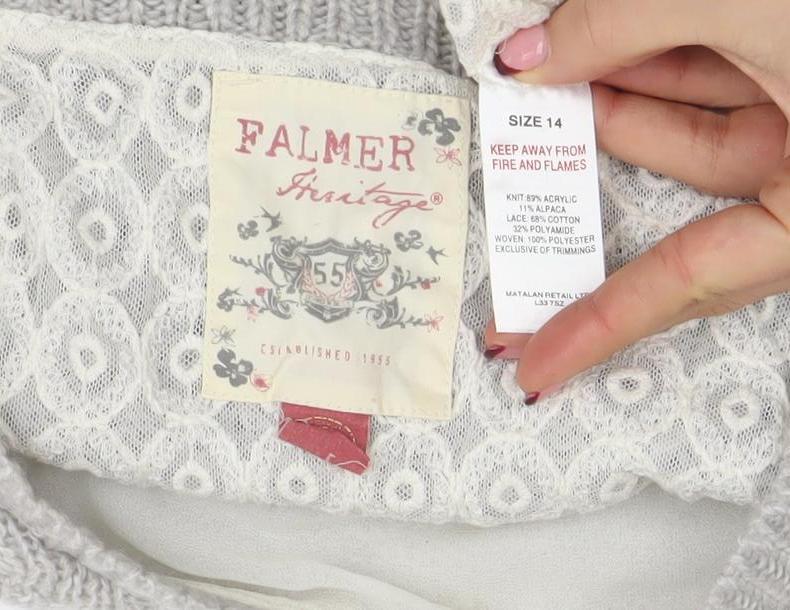 Womens UK Size 14 Falmer Heritage Grey Pullover Jumper