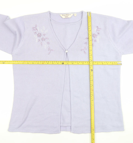 Womens UK Size L Honor Millburn at EWM Purple Cardigan Jumper