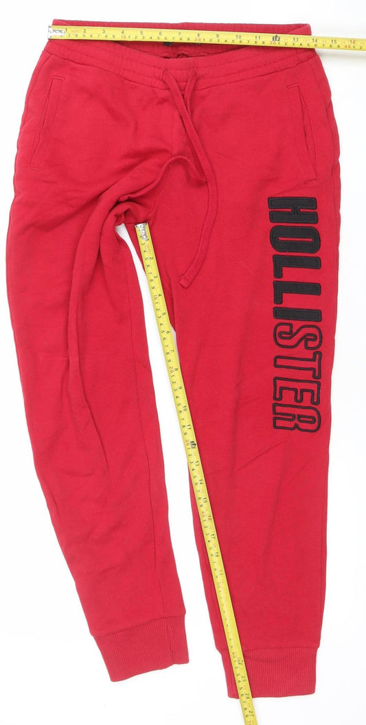 Womens UK Size S Hollister Regular Fit Jogger Red Trousers