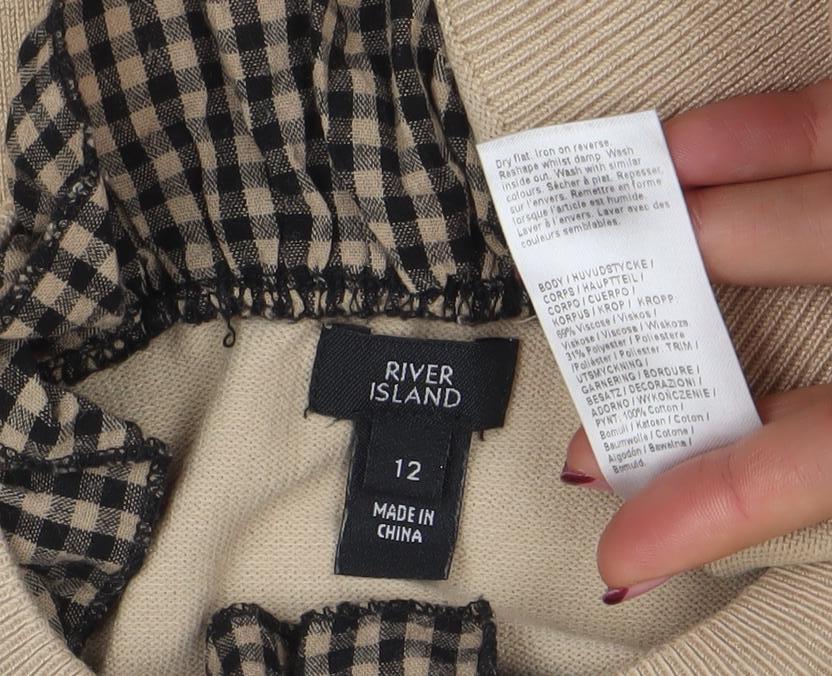Womens UK Size 12 River Island Beige Pullover Jumper