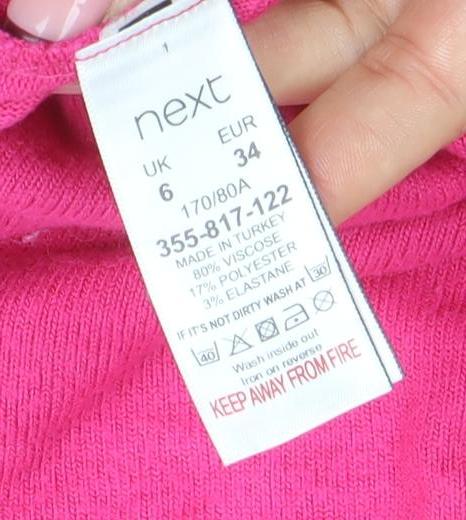 Womens UK Size 6 NEXT Pink Pullover Jumper