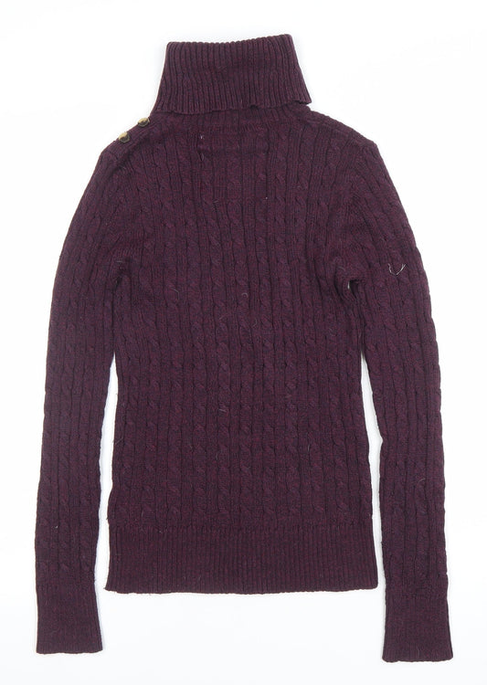 Womens UK Size S Superdry Purple Pullover Jumper
