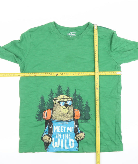 Boys UK Size 18 Years L.L. Bean Green Basic T-Shirt