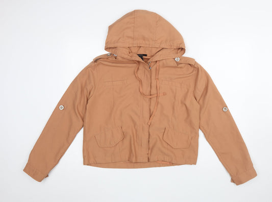 Womens UK Size S FOREVER 21 Brown Anorak Coat