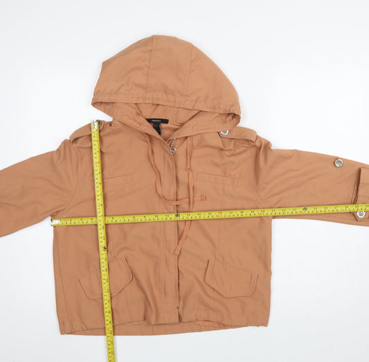 Womens UK Size S FOREVER 21 Brown Anorak Coat