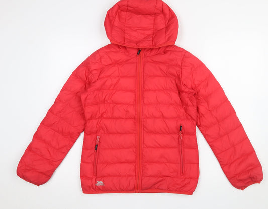 Womens UK Size 2XS Trespass Red Puffer Jacket