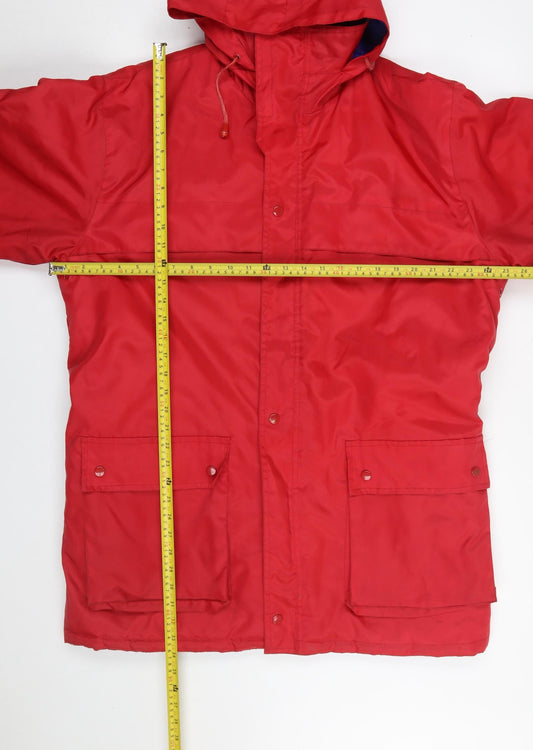 Mens UK Size L Orient Lines Red Parka Coat