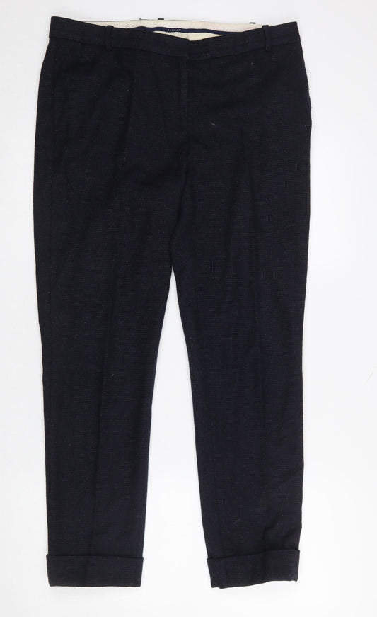 Womens UK Size 12 Jigsaw Regular Fit Business Formal Workwear Black Trousers