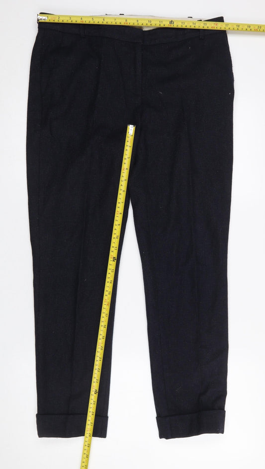 Womens UK Size 12 Jigsaw Regular Fit Business Formal Workwear Black Trousers