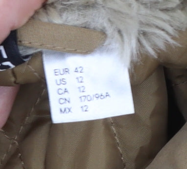 Womens UK Size 14 H&M Brown Parka Coat