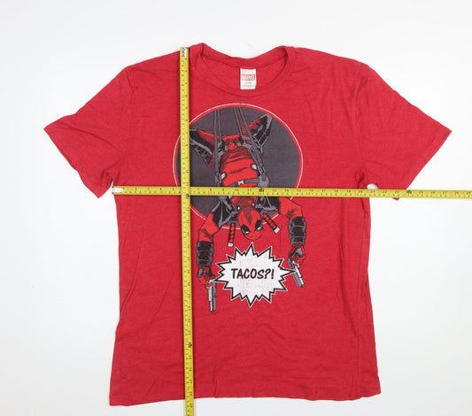 Mens UK Size L Marvel Red T-Shirt
