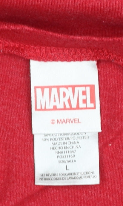 Mens UK Size L Marvel Red T-Shirt