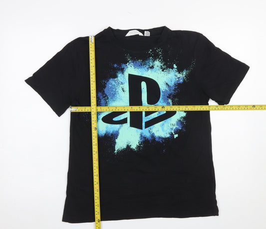 Boys UK Size 14-15 Years H&M Black Basic T-Shirt