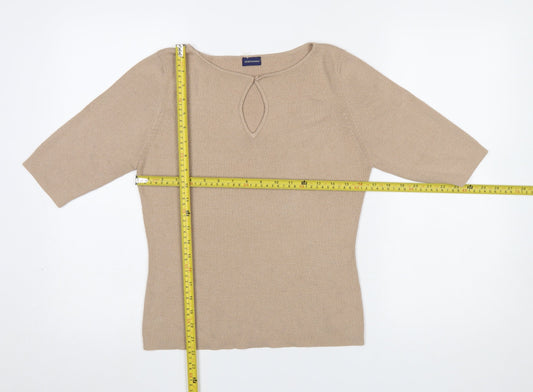 Womens UK Size 14 Debenhams Beige Pullover Jumper