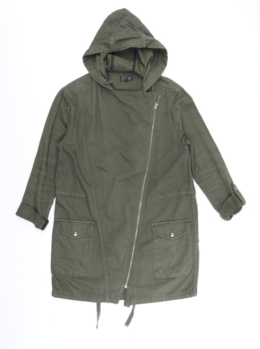 Womens UK Size 8 Topshop Green Parka Coat