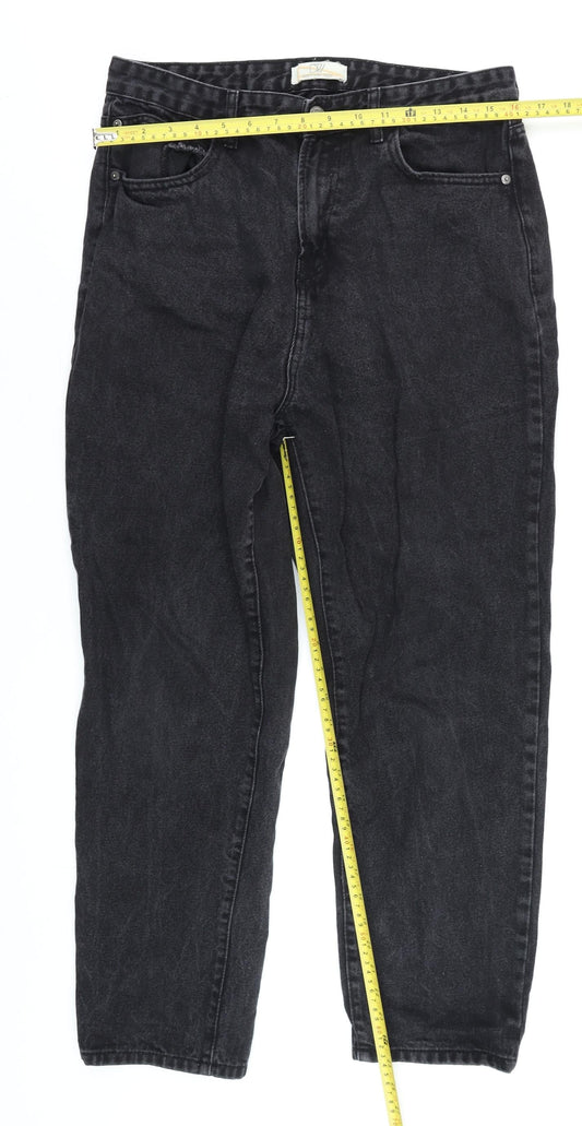 Womens UK Size 14 Don't Think Twice Regular Fit Mom Black Jeans