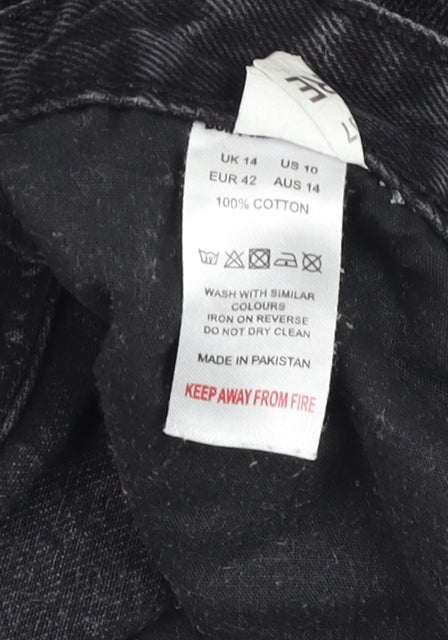 Womens UK Size 14 Don't Think Twice Regular Fit Mom Black Jeans