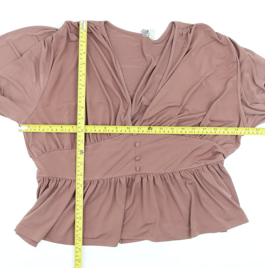Womens UK Size 18 ASOS Brown Wrap Blouse