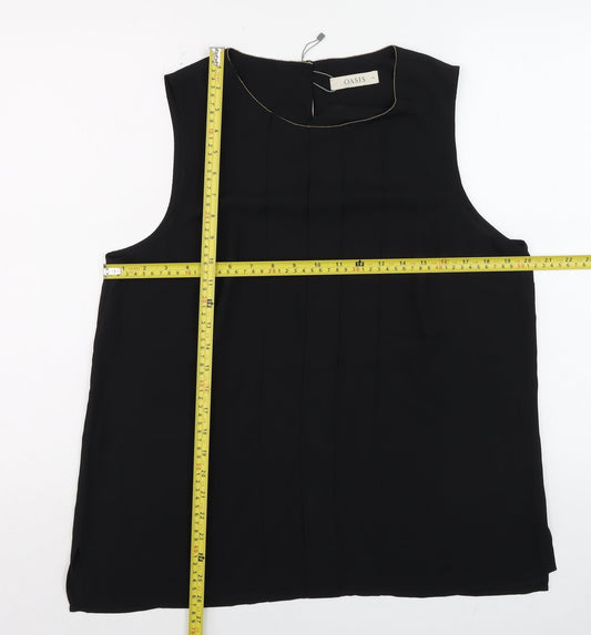 Womens UK Size 16 Oasis Black Basic Blouse