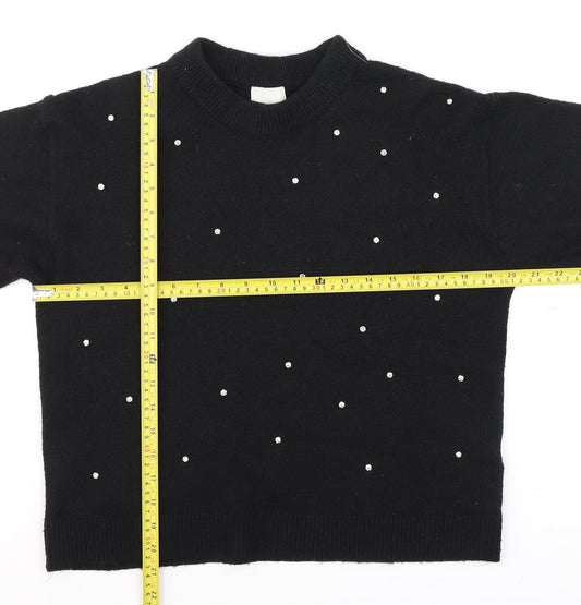 Womens UK Size XS H&M Black Pullover Jumper