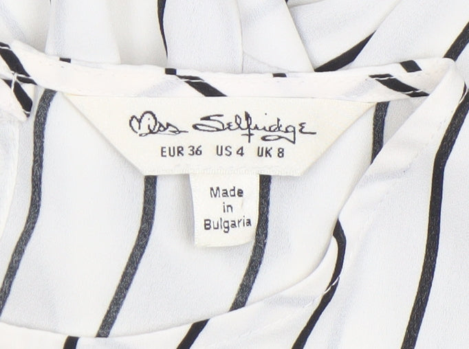 Womens UK Size 8 Miss Selfridge White Tunic Blouse