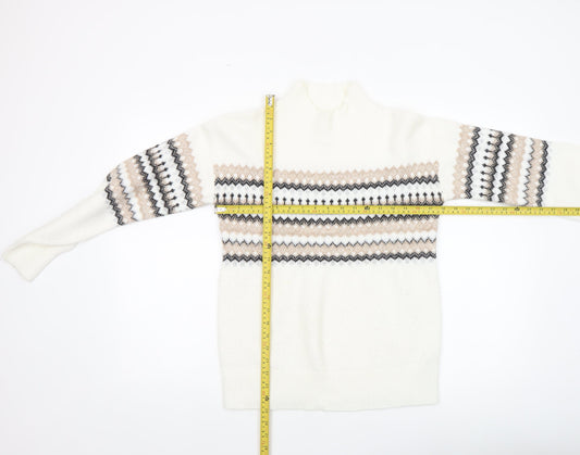 Womens UK Size 6 Fat Face White Pullover Jumper