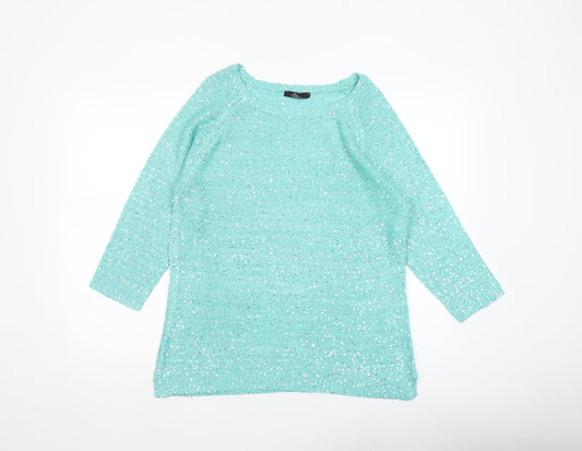 Womens UK Size M Bm Collection Green Pullover Jumper