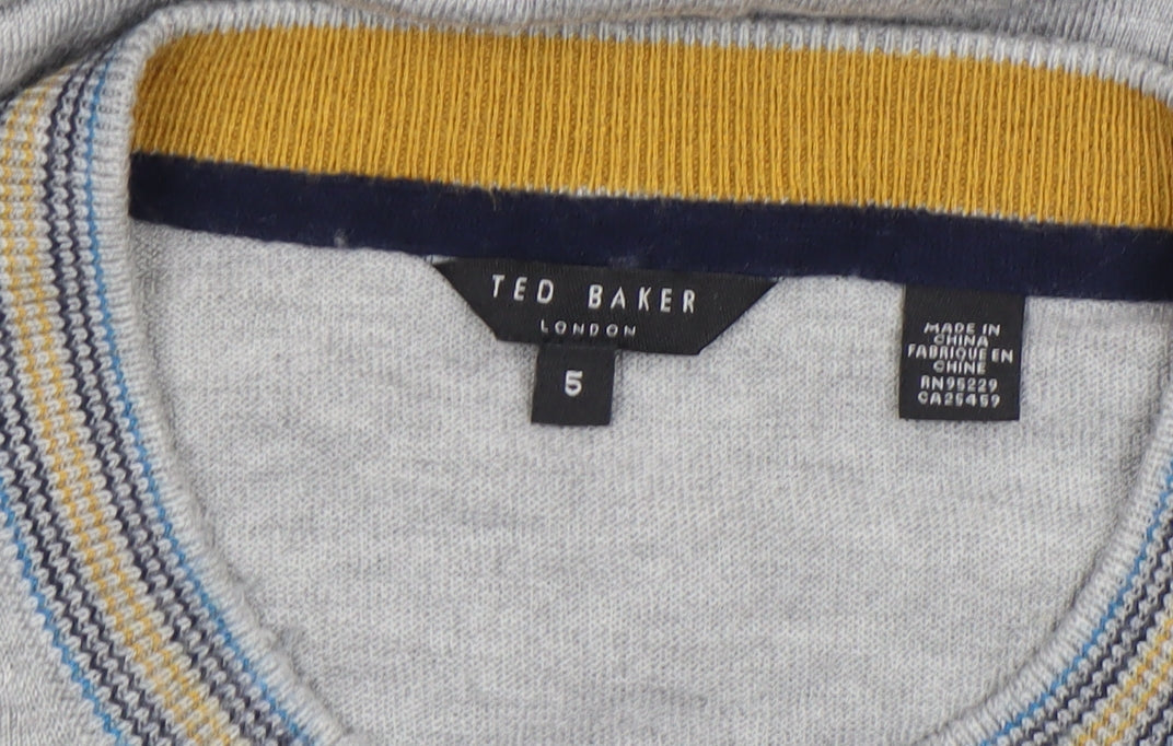 Mens UK Size XL Ted Baker Grey Pullover Jumper
