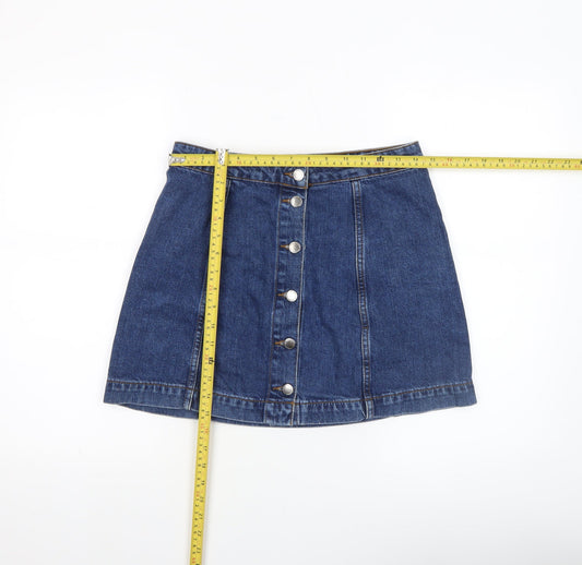 Womens UK Size 10 Topshop A-Line Denim Skirt